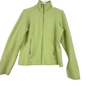 Tommy Bahama Jacket Womens Medium Full Zip Stand Collar Outdoor Yellow Green